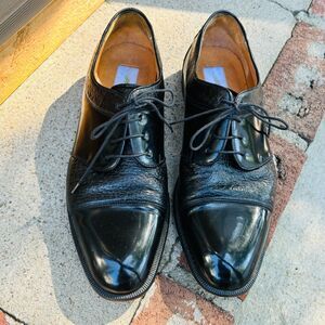 Mezlan Darian Oxford Men's Sz 11.5 Black Cordovan Leather w/Ostrich